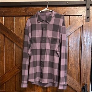 lululemon athletica Men's Purple and Black Plaid Shirt